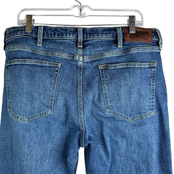 Lands End Square Rigger Straight Fit Jeans Medium Blue Wash Mens size 35x33 - Picture 4 of 8